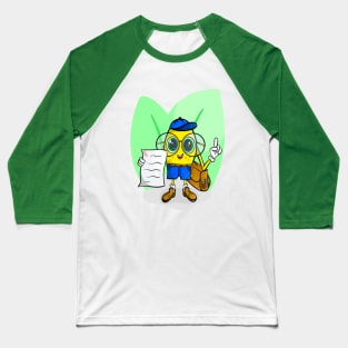 Lemon Student Character Baseball T-Shirt